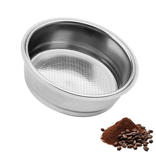 Colador de café de 51 mm, acero inoxidable, colador para café espresso, colador portafiltros, compatible con Delonghi, cesta de filtro de café, accesorio para cafetera espresso, 8-10 g (1 taza)
