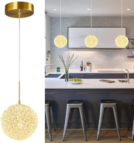Lustre en cristal pour îlot de cuisine et luminaire suspendu de salle à manger chic