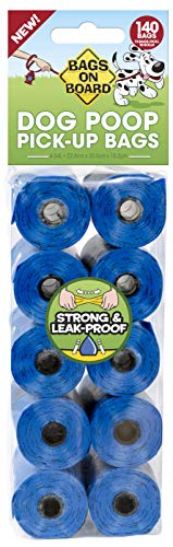 Bags on Board de Bolsas de Recolección de Poop para Perros, Paquete de 140, Azul