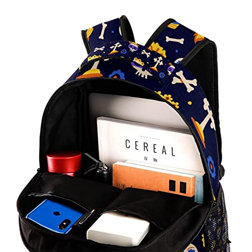 Sac à dos Jour des morts imprimé avec porte-bouteille intégré taille medium mixte