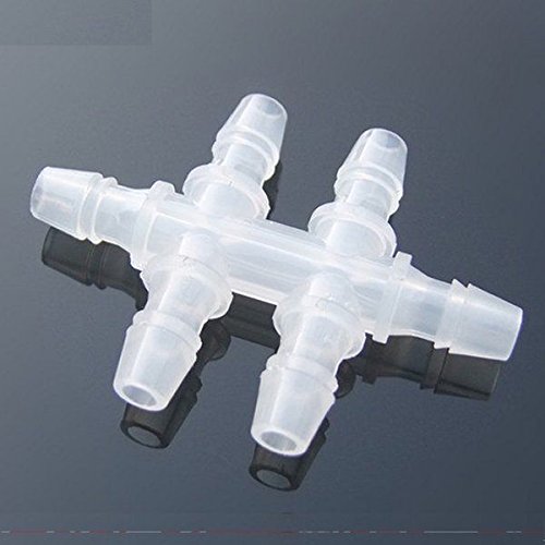 Multi-Way Fitting 6 Ports Barb 5/16” Hose ID Polyethylene Plastic PE Air Water