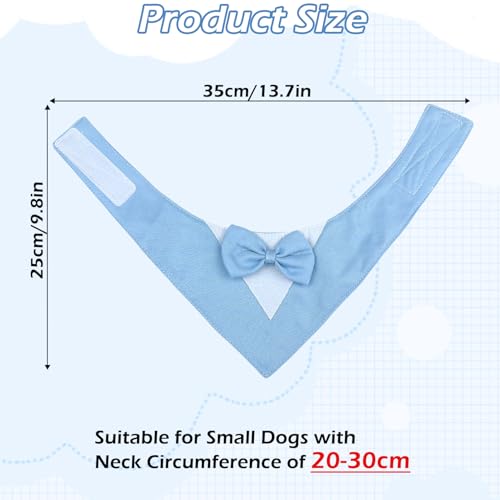 Hundesmoking, Hundehochzeit Bandana Kragen mit Fliege Kleine Hunde Hundesmoking Hundekostüme für kleine Hunde Hundeanzug Kostüm für Hunde Verlobung, Hochzeit, und Geburtstag (Hals:20-30cm/Blau)