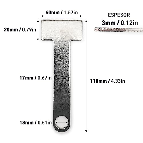 URBAN UR140 Candado Casco Moto, Mosqueton con Código 4 Digitos Más Seguro, Adaptador T Hebilla, Cable Seguridad Acero Trenzado Más Visible, Accesorio Antirrobo Universal para Casco Moto Bicicleta - imagen 9