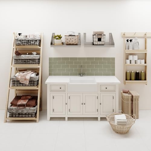 Image of AmGood Stainless Steel Wall Shelf with Side Guards (24 inch Long x 12 inch Deep)