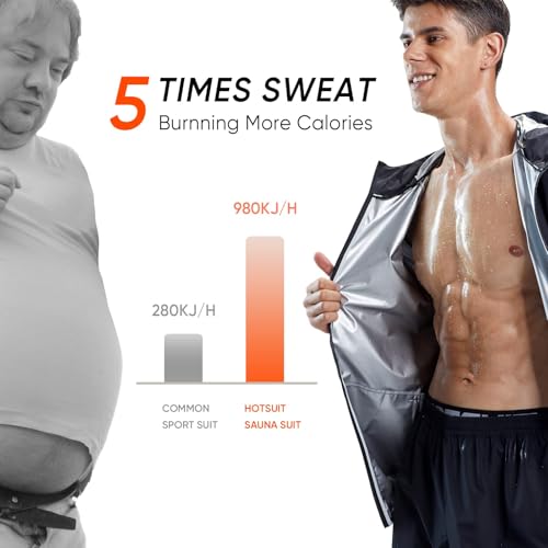 Image of HOTSUIT Sauna Suit for Men Weight Loss Sweat Suit Boxing Exercise Sweat Sauna Jacket Pants