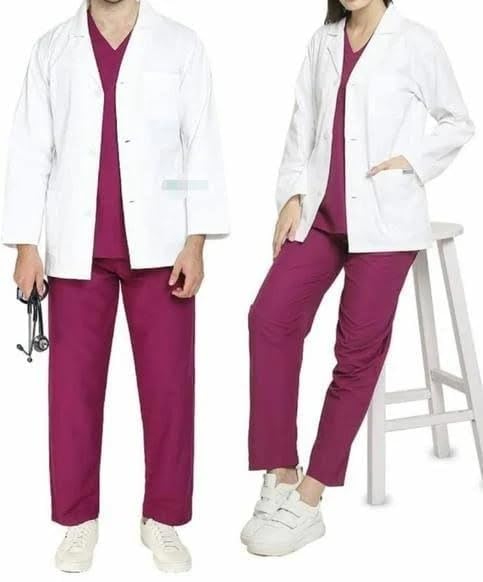 SEEMESH ENTERPRISES Unisex Cotton Full Sleeve Lab Coat for College Students (Off White, Free Size)