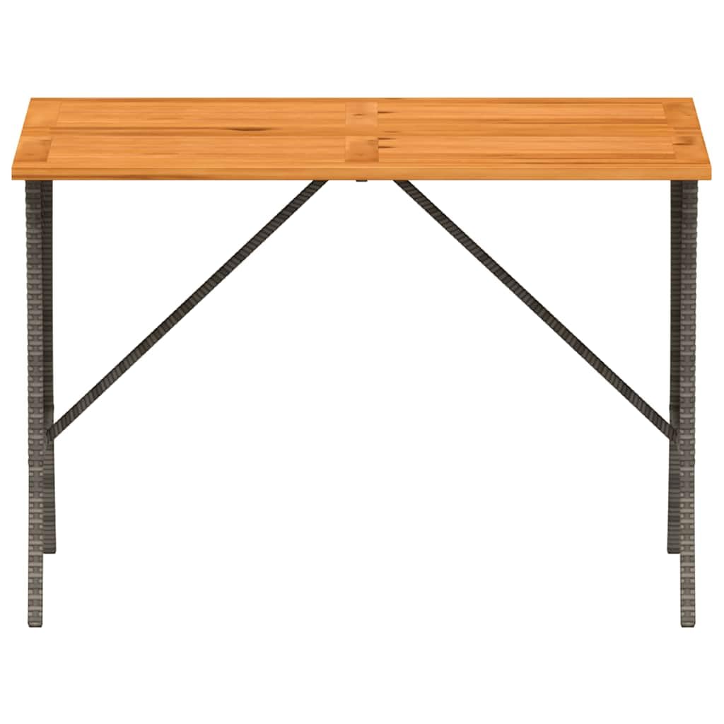 vidaXL Stół ogrodowy z blatem z drewna akacjowego szary 105x75x72 cm