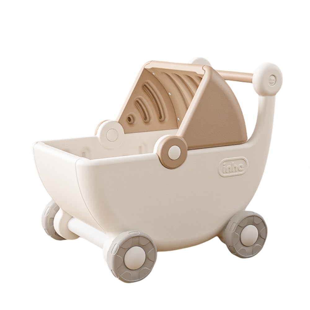 Amazon | WXQおもちゃ箱 手押し車 ベビー 子供用 ベビーカー クリーム