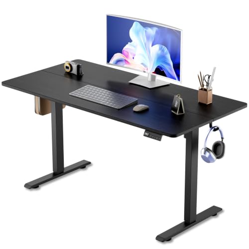 Image of 48x24 inch Electric Standing Desk, Height Adjustable, Black