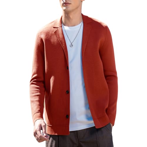 Image of Men's Cardigan Sweater Button Front V-Neck Long Sleeve Knit Sweaters