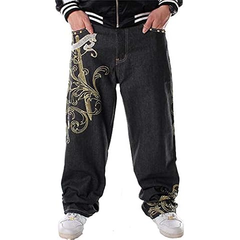 LUOBANIU Vintage Baggy Fit Hip Hop Jeans Cover