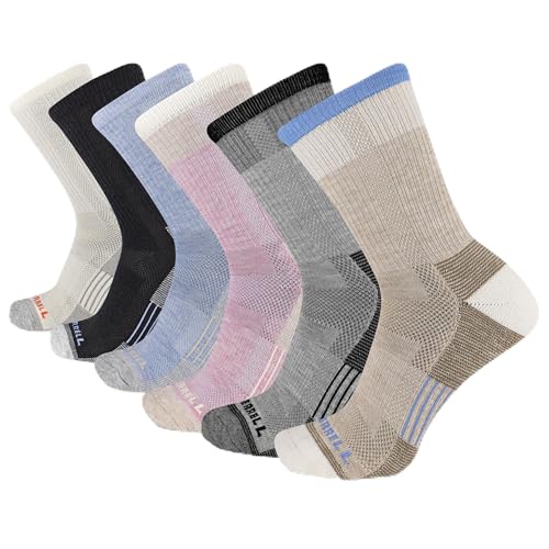 Merrell Unisex Recycled Cushion Low Cut Sock 6 Pair Pack, Gray Assorted, S/M