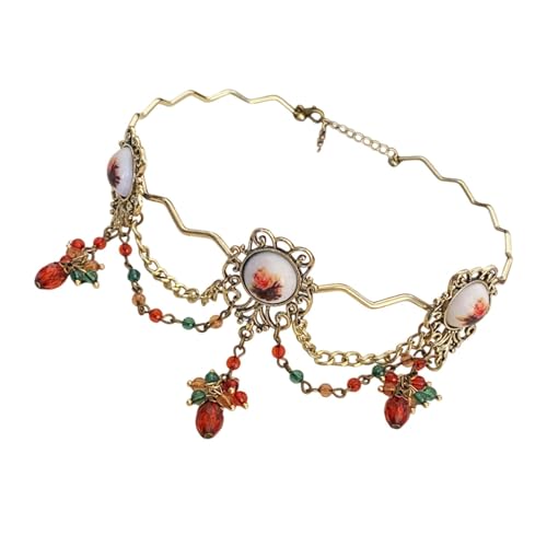 Colcolo Collar gótico Rose Collar Women Chain Cadena de cuello Hueco Hollow Accesorios de disfraces de joyería Vintage para la participación de cosplay