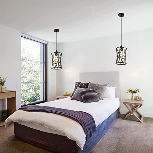 Yoposeo Glass Pendant Light Fixtures For Kitchen Island, Black Hanging Ceiling Light Fixture Dining Room,Hallway, Bedroom, Outdoor Pendant Light For Front Porch, Gazebo #TOP4