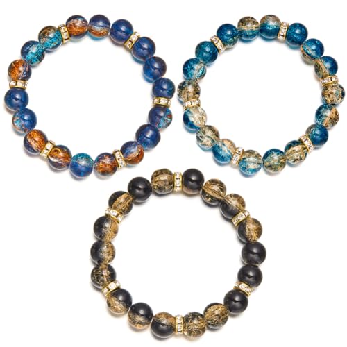 Beaded Stretch Bracelets for Women Men Healing Crystal Stone Bracelet Bead Adjustable Unisex Gemstones Bracelets 10MM Weave Jewelry Gifts