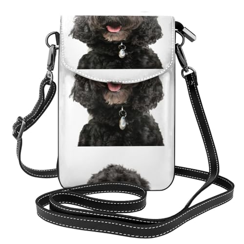Sac bandoulière porte-téléphone femme Cockapoo noir et portefeuille cartes