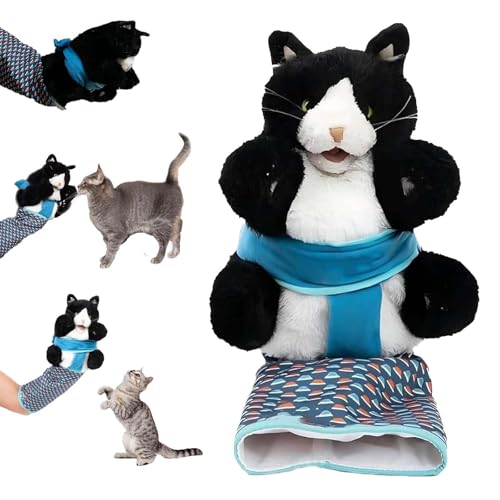 Plush Cat Wrestle Toy, Cat Wrestling Glove Toy, Interactive Cat Wrestling Glove, Cats Puppet Wrestler with Sturdy Padding, Cat W