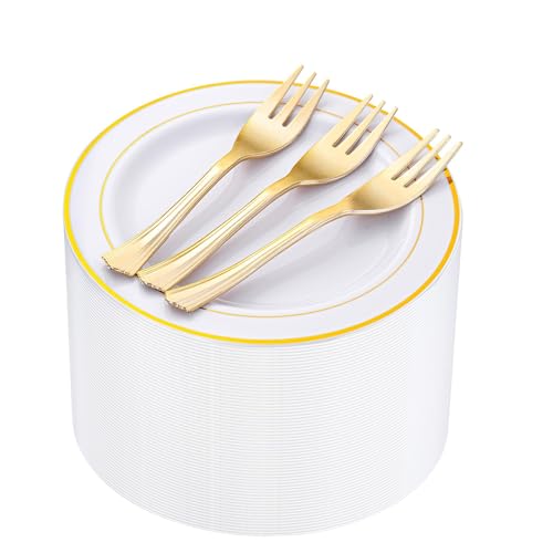 WELLIFE 240 Pcs Disposable Dessert Plates with...