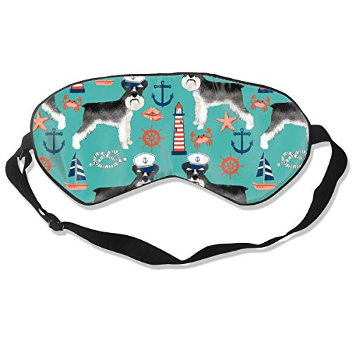 Preisvergleich Produktbild Schnauzer Nautical Summer Lighthouse Ocean Summer Silk Sleep Mask Comfortable Blindfold Eye mask Adjustable for Men, Women or Kids