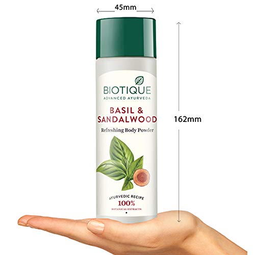 Image of Biotique Basil And Sandalwood Refreshing Body Powder| Ayurvedic And Organically Pure |100% Botanical Extracts | 150G for All (Pack of 2)