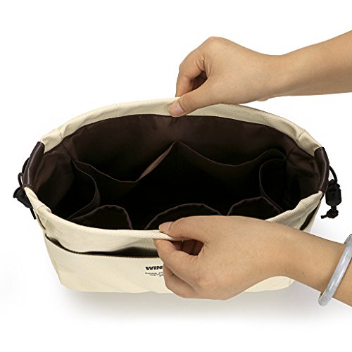 10 Pockets Bag Organiser, Felt Handbag Liner - Large