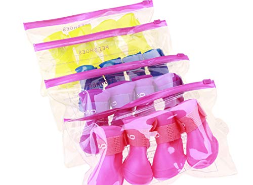 Gabefish Waterproof Silicone Dogs Rain Boots, Rainy Days Shoes For Dogs, Outdoor Puppy Paw Protector With Straps Yellow Small #TOP5