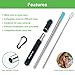 Kynup Reusable Straws, 4Pack Collapsible Portable Metal Straw Reusable Foldable Stainless Steel Drinking Travel Telescopic Straw with Case, Clean Brush, Keychain Gifts (Blue-Black- Rose Gold-Silver)