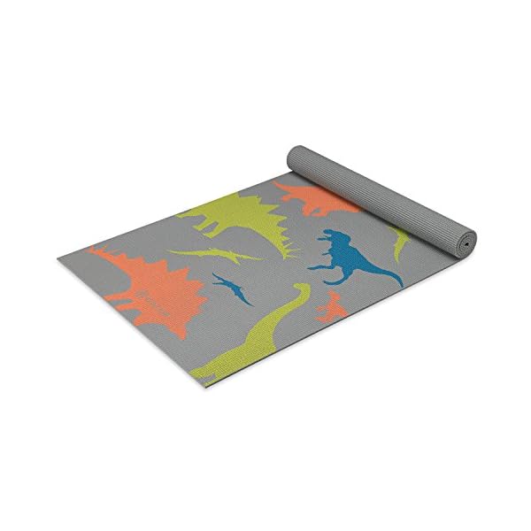 Gaiam Kids Yoga Mat Exercise Mat, Yoga for Kids with Fun Prints - Playtime for Babies, Active & Calm Toddlers and Young Children, Dino Zone, 3mm
