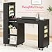 Manicure Table for Nail Tech w/ LED Light Display Cabinet, Nail Desk with Lockable Wheels, Dust Collector, Drawers, Wrist Rest, Acetone-Resistant, for Beauty Salon, Spa & Home Workstation (Black)