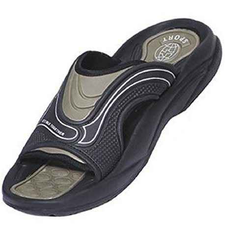 ICS Men's Rubber Slide Sandal Slipper Comfortable Shower Beach Shoe Slip On