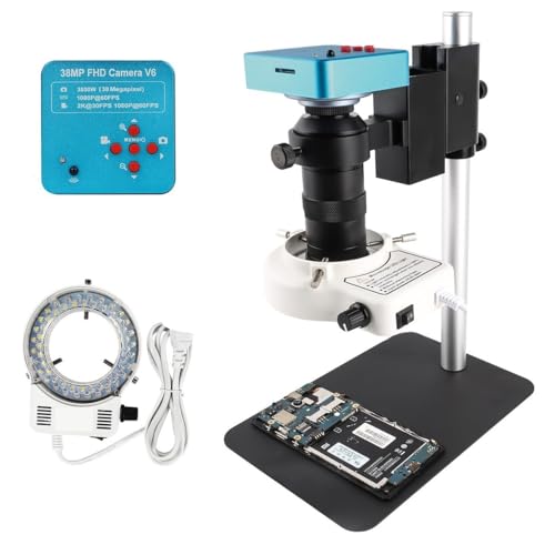 Microscopio monocular digital 130x con lente de montaje para análisis de repuestos
