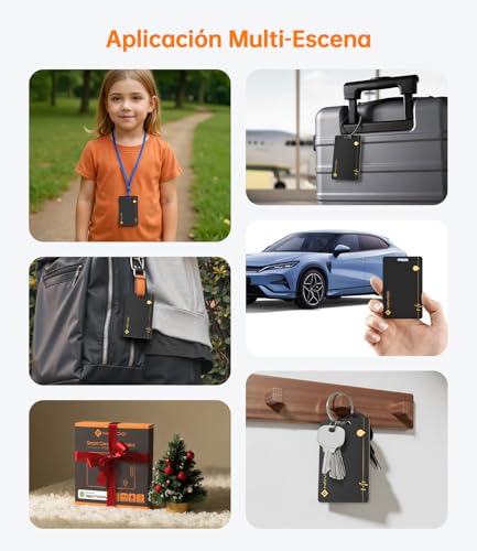 NOVOO Rastreador de billeteras delgadas, tarjeta Air Tag recargable con Apple Find My (solo iOS) Smart Bluetooth Buscador de billetera IP68 resistente al agua Tarjeta SmartTag compatible para