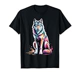 Photo Gallery lupo poster style colorful paint splatter art graphic splash maglietta Photo Gallery lupo poster style colorful paint splatter art graphic splash maglietta