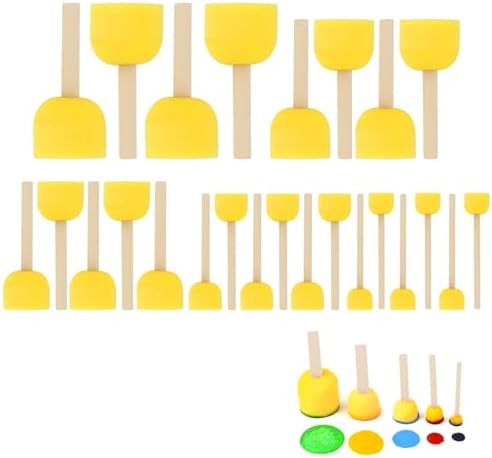 4 pezzi Pennelli da pittura, pennelli per Bambini,Pennelli con manico in plastica,pennelli rotondi e piatti,Strumento di Pittura per principianti forniture artistiche