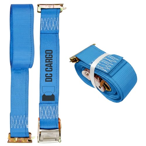 DC Cargo Mall E-Track Cam Buckle Straps, Heavy Duty Blue Tie-Downs (Pack of 20), Strong Cam Buckle Strap, E-Track Spring Fittings, Motorcycle Tie-Downs