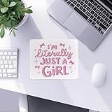 Coquette Pink Bow Mouse Pad, I’m Literally Just a Girl Preppy Mouse Pads Mousepad for Home Office Dorm Laptop Computer Desk Accessories Supplies, 8.7×7.1 Inch