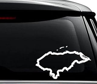 Honduras Country Map Decal Sticker For Use On Laptop, Helmet, Car, Truck, Motorcycle, Windows, Bumper, Wall, and Decor Size- [6 inch] / [15 cm] Wide / Color- Gloss Black