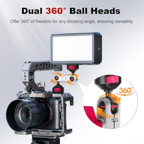 cametv Camera Magic Arm with Dual Ball Head & 1/4" Screws, Aluminum Magic Arm Camera Mount 360° Rotation for Monitor/LED Light/Microphone/Cage/Tripod (64005) by cametv - Used condition - Image 2