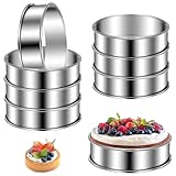Dulynva 8 Pezzi 8cm Coppapasta Tondi Coppa Pasta di Acciaio in Acciaio Inossidabile Anello per Torte Crostata Mousse Pasticceria Dessert Cucinare