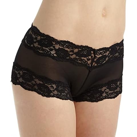 Q-T Intimates Kelly: Lace and Mesh Boyleg Panty (5554P), Black, XL Cover