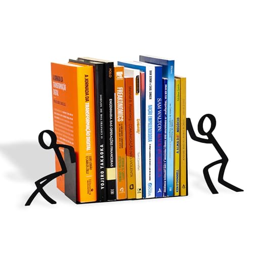 Geguton - Porta-Livros Toni - Organização e Decoração Divertida - Design Moderno e Funcional - Preto