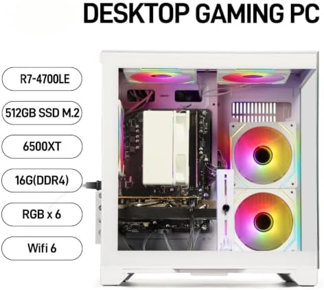 게이밍 PC 데스크탑 - Ryzen 5 5500, Radeon RX 6500XT, 512GB SSD 16GB RAM — 사진 2