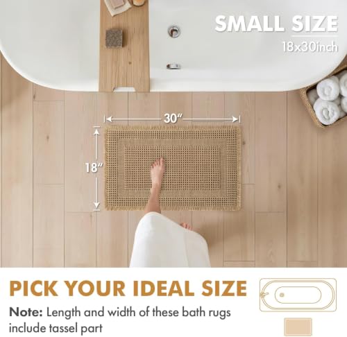 MIULEE Set of 2 Waffle Bathroom Rugs Brown Boho Bath Mat 18x30 in by MIULEE - Used condition - Image 2