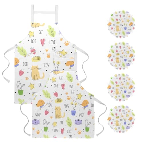 Tablier de cuisine pour restaurant et service de bistrot avec motif chat amusant