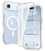 Diaclara Magnetic for iPhone Air Case 6.5-Inch, Fit for MagSafe, Full Body Bumper Case with Built-in Touch Sensitive Anti-Scratch Screen Protector, [Full Camera Protection] Phone Cover (Clear Glitter)