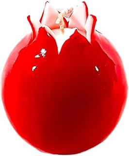 Hand Carved Candles - Round Candles - Pomegranate Shaped Candles - Red Candles 2.76" - Decorative Candles - Handmade Candles - Eco Friendly Materials - Unscented - Long Burning - Gift - Home Decor