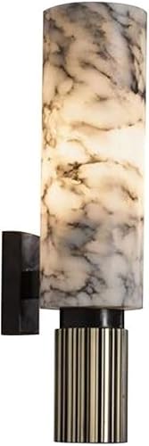 OLSKFUH Wall Mount Light, Natural Marble Wall Lamp Sconce, Copper Wall Light Compatible With Villa Aisle Corridor Bedroom, Wall Sconces,