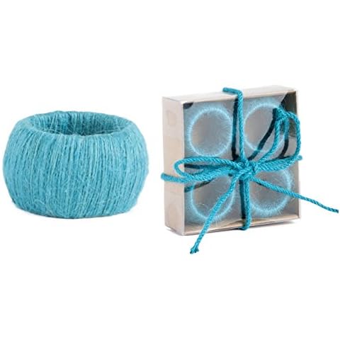 Decorate with Jute Classic Design Napkin Rings, Set of 4 (turquoise) Cover