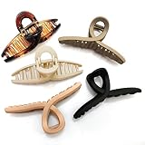 Nalodu Hair Claw Clips Large 4.3 Inch No Slip Big Matte Glossy Butterfly Clip for Thin Fine, Medium