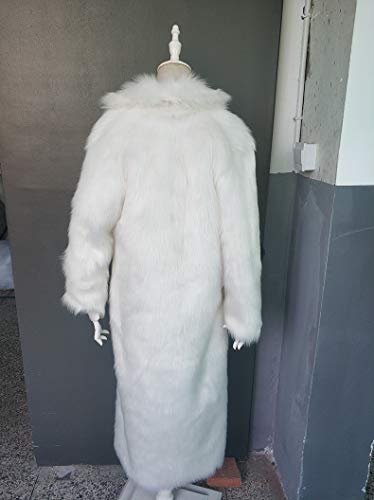 Old DIrd Women's Winter Fashion Outerwear Lapel Full-Length Maxi Fluffy Faux Fur Coat black m